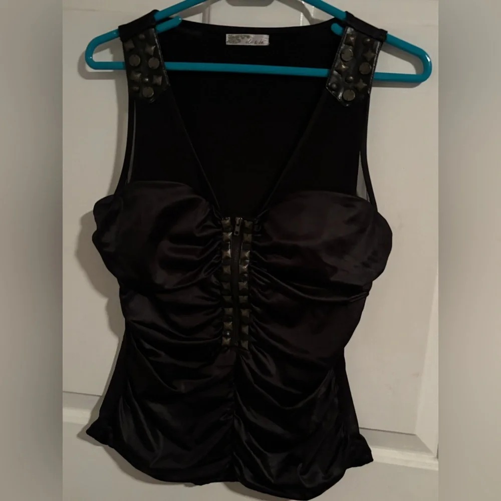 *SOLD on Vinted* Vintage DO+BE Black Studded Tank Top - Picture 1 of 1